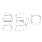 Silla de haya maciza con reposabrazos y asiento acolchado Made in Italy - Nora Viadurini