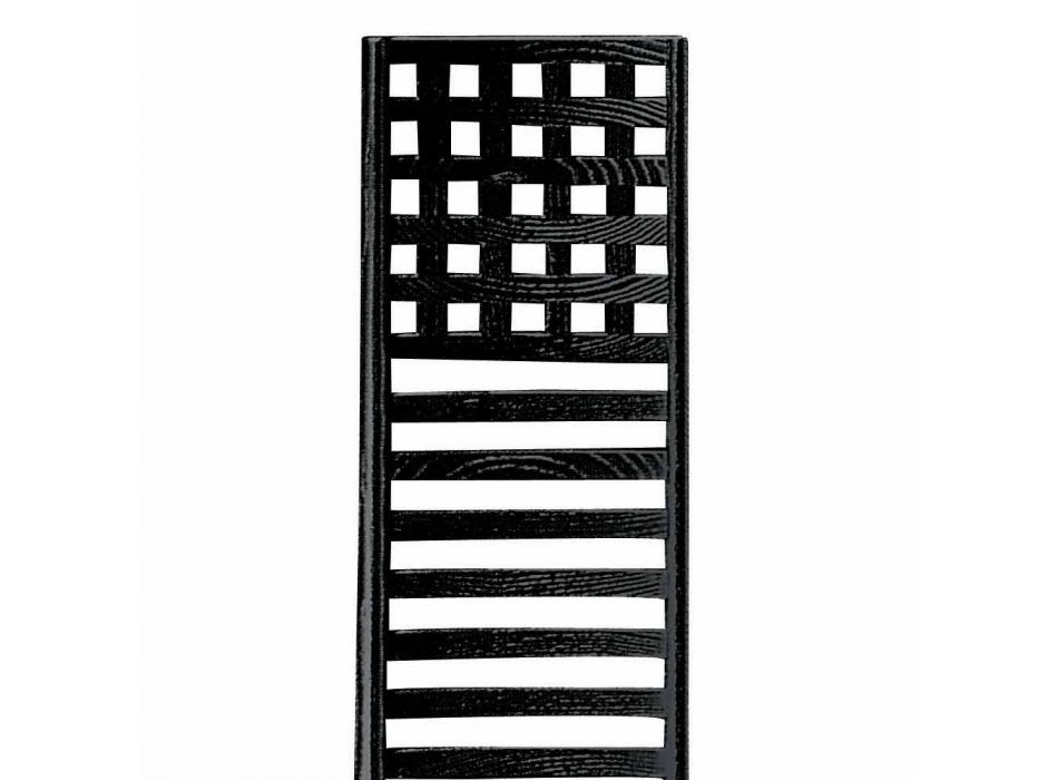 Silla de fresno pintado de negro con asiento de algodón Made in Italy - Merapio Viadurini