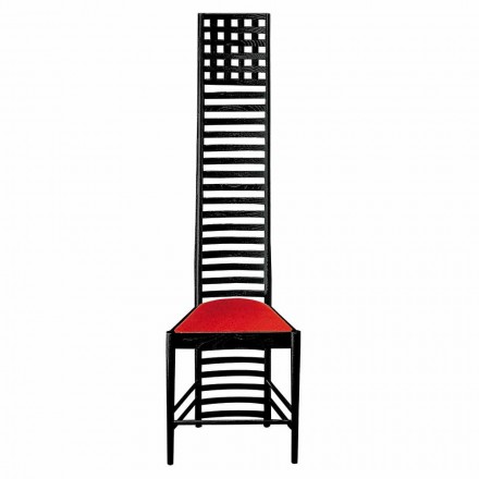 Silla de fresno pintado de negro con asiento de algodón Made in Italy - Merapio Viadurini