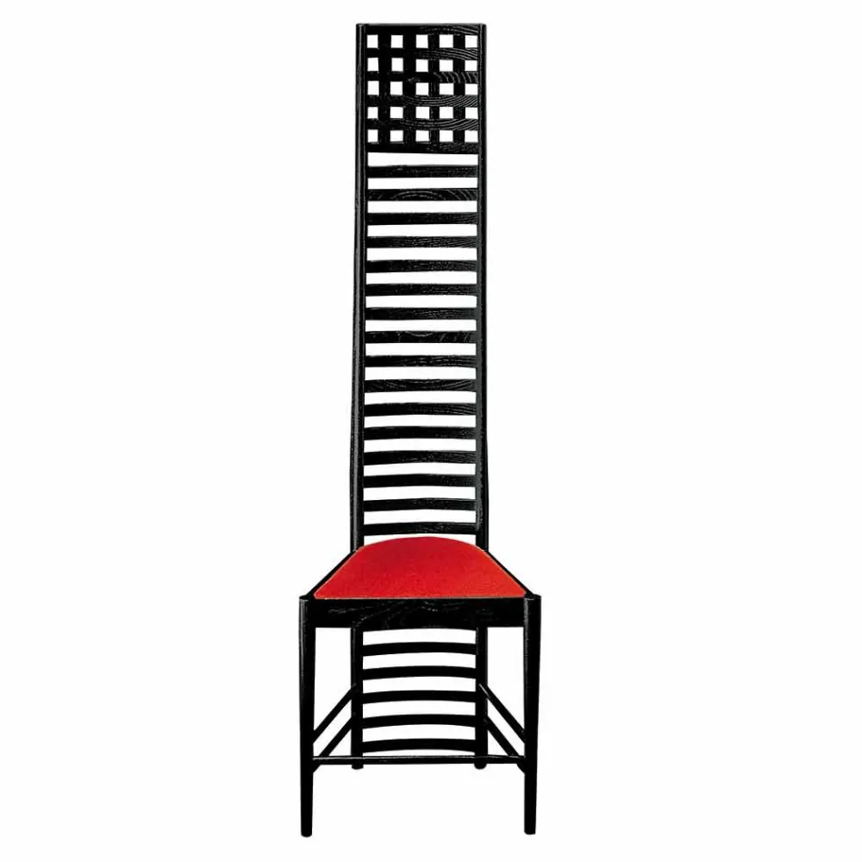 Silla de fresno pintado de negro con asiento de algodón Made in Italy - Merapio Viadurini