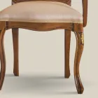 Silla Clásica de Madera con Tela Tapizada de Lujo Made in Italy - Majesty Viadurini