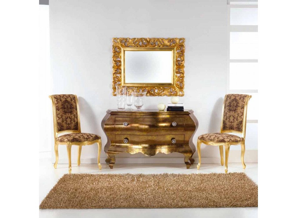 Silla de madera con estilo clásico con patas de pan de oro Bellini Viadurini