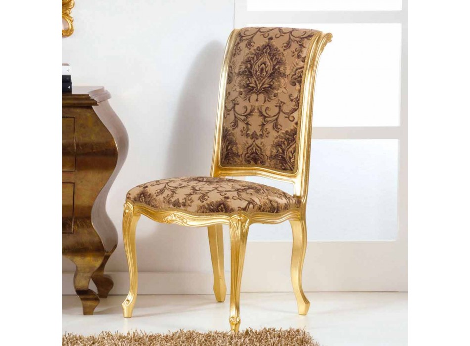 Silla de madera con estilo clásico con patas de pan de oro Bellini Viadurini