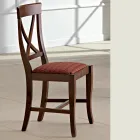 Silla en Madera y Tela Diseño Clásico Respaldo Cruzado - Debussy Viadurini