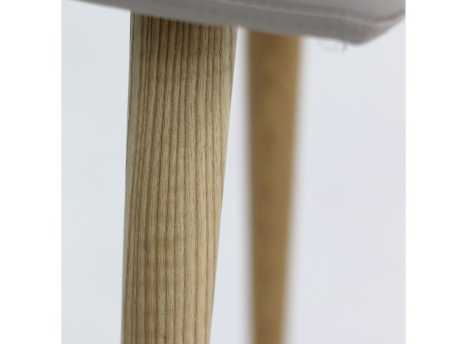 Silla de diseño moderno Viola, tapizado en ecopiel y patas de madera Viadurini