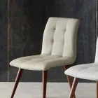 Silla de madera maciza tapizada en ecopiel violeta Viadurini