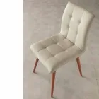 Silla de madera maciza tapizada en ecopiel violeta Viadurini