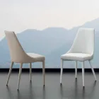 Silla de metal totalmente tapizada en cuero ecológico Nepitella Viadurini