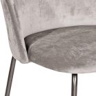 Silla de metal negro y asiento de terciopelo gris Made in Italy - Meredith Viadurini