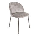 Silla de metal negro y asiento de terciopelo gris Made in Italy - Meredith