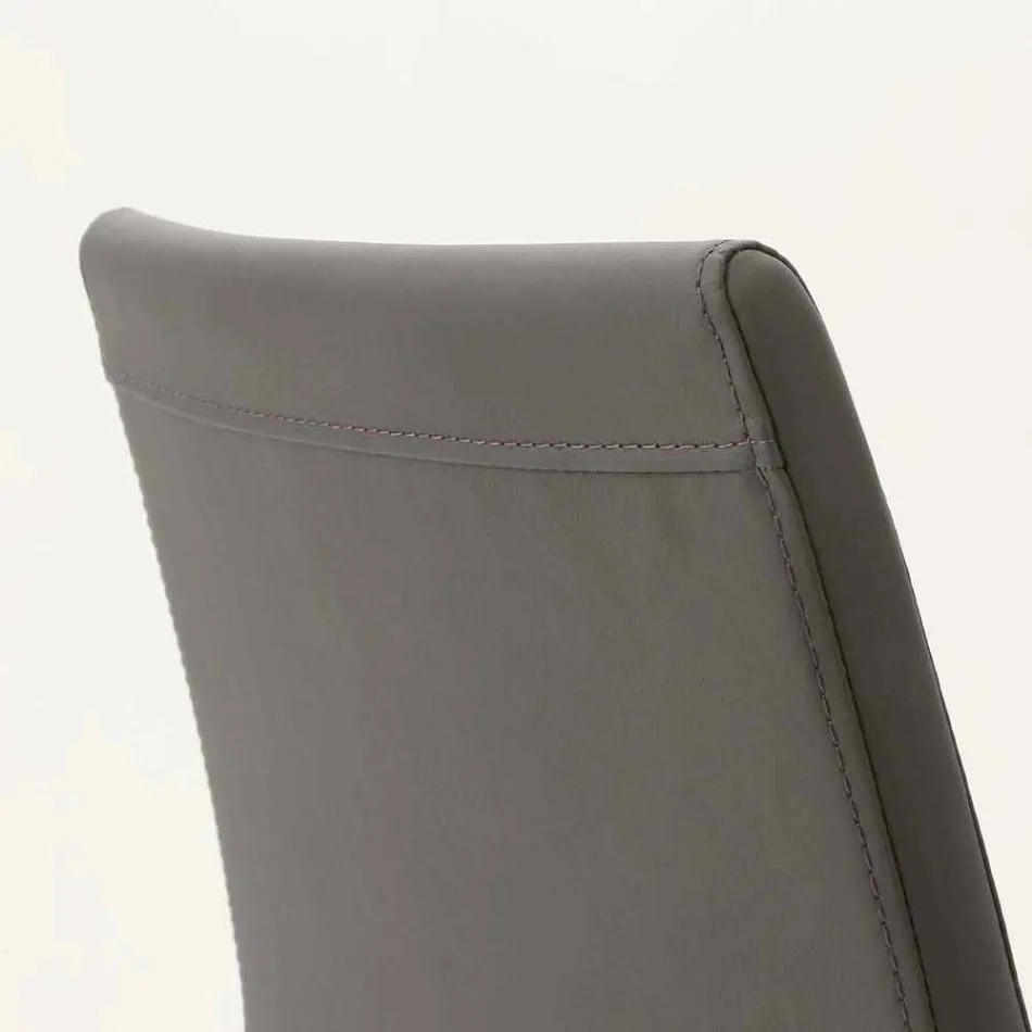 Silla Caserta de metal tapizada en ecopiel, diseño moderno Viadurini