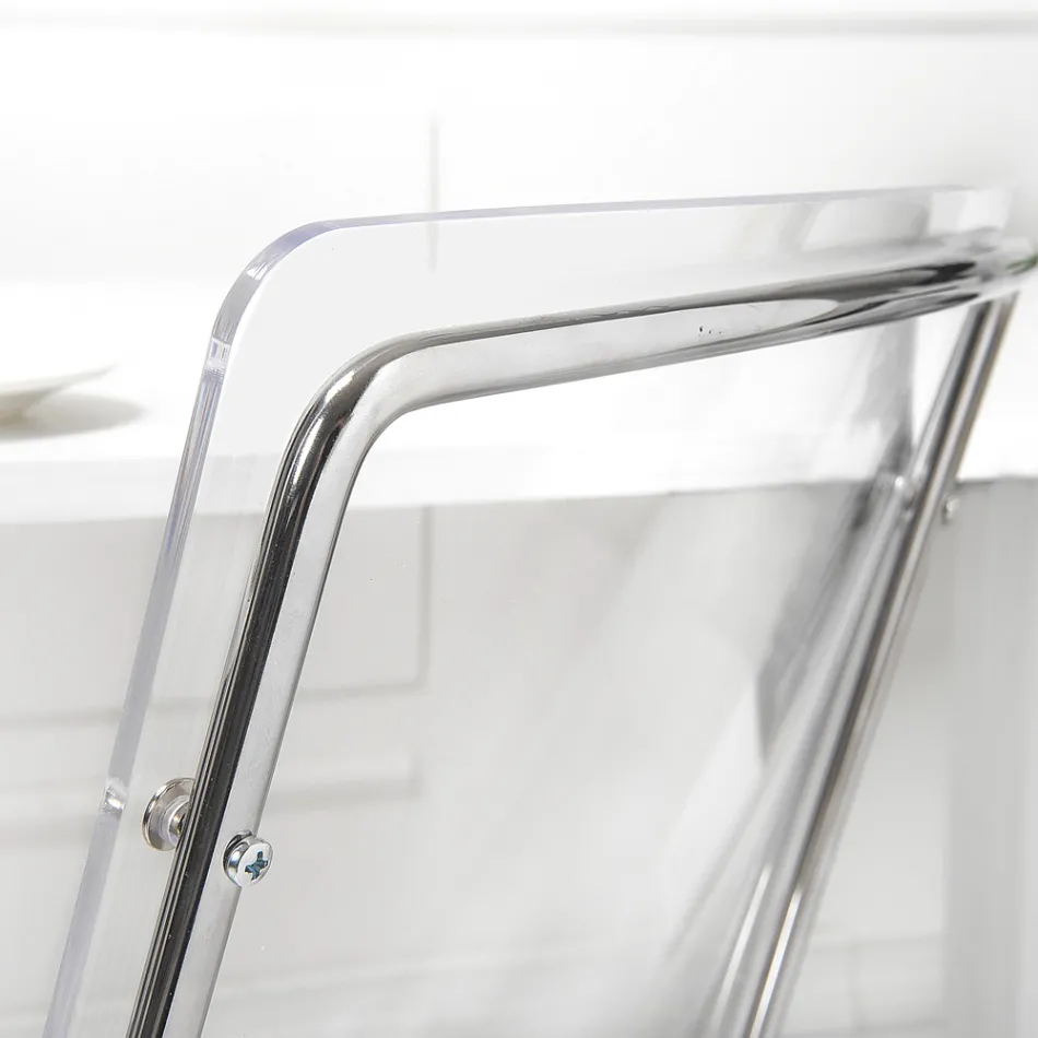 Silla en plexiglás transparente y hierro Made in Italy 2 piezas - Charlotte Viadurini