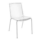 Silla en plexiglás transparente y hierro Made in Italy 2 piezas - Charlotte Viadurini