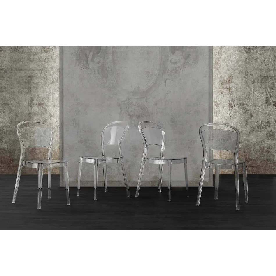 Silla de policarbonato transparente, diseño moderno - Yanis Viadurini