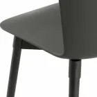Silla de polipropileno con base de roble teñido Made in Italy, 2 piezas - Scandio Viadurini
