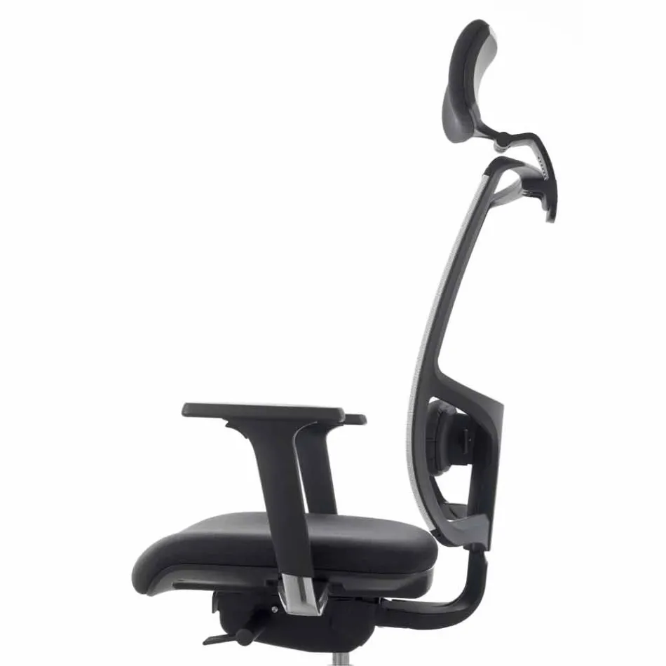 Silla de cuero sintético semidireccional y operativa Mina fabricada en Italia. Viadurini