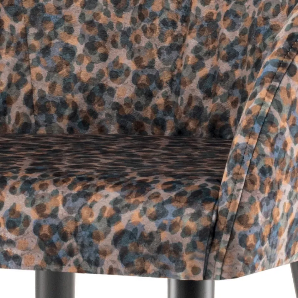 Silla de Tela con Estructura de Acero Made in Italy 4 Piezas - Tagata Viadurini