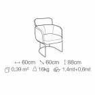 Silla de tela con estructura de metal negro de lujo Made in Italy - Cocoa Viadurini