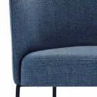 Silla de tela con estructura de metal negro de lujo Made in Italy - Cocoa Viadurini