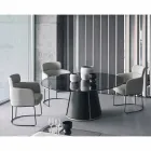 Silla de tela con estructura de metal negro de lujo Made in Italy - Cocoa Viadurini
