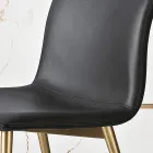 Silla en tejido de fibra efecto piel y patas de metal Made in Italy - Amane Viadurini