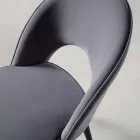 Silla de terciopelo con patas de metal negro y latón satinado, 4 piezas - Sibea Viadurini