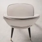 Silla de terciopelo con patas de metal negro y latón satinado, 4 piezas - Sibea Viadurini