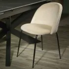 Silla de terciopelo y estructura metálica en distintos acabados - Penna Viadurini