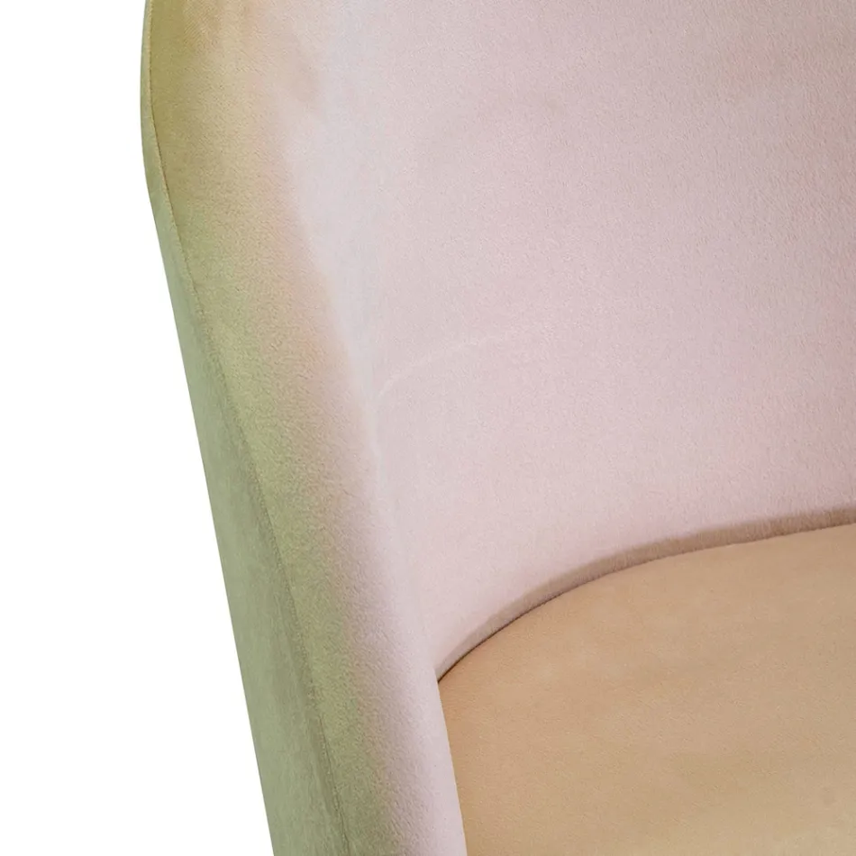 Silla de terciopelo y estructura metálica en distintos acabados - Penna Viadurini