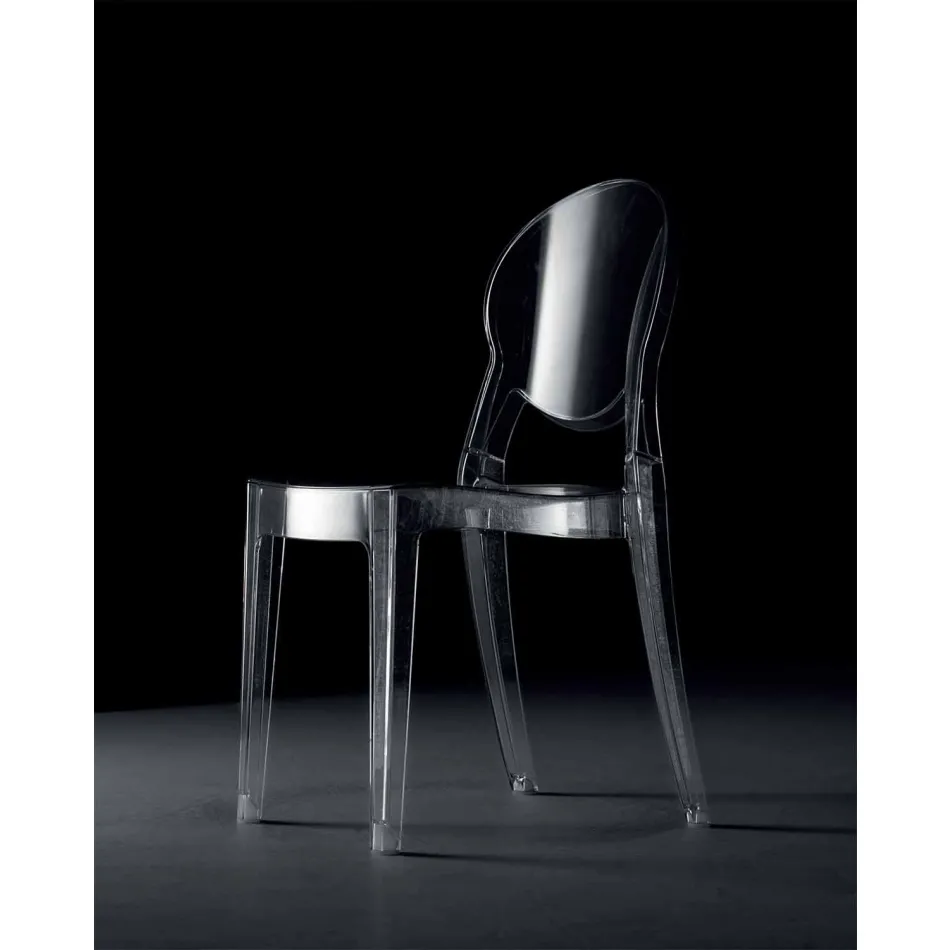 Silla Apilable de Policarbonato Transparente para Interior o Exterior – Pianeta Viadurini