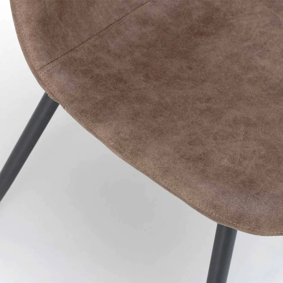 Silla de salón con diseño moderno en piel sintética, Elice, 4 piezas Viadurini