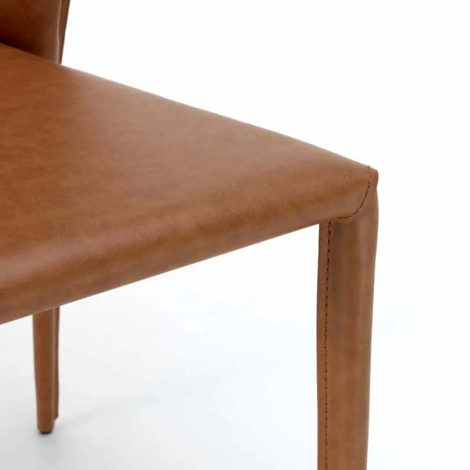 Silla de estar moderna cubierta en imitación de cuero, Accadia, 4 piezas Viadurini