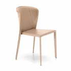 Silla de estar moderna cubierta en imitación de cuero, Accadia, 4 piezas Viadurini