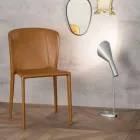 Silla de estar moderna cubierta en imitación de cuero, Accadia, 4 piezas Viadurini