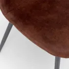 Silla moderna en imitación cuero marrón vintage, Elice, 4 piezas Viadurini