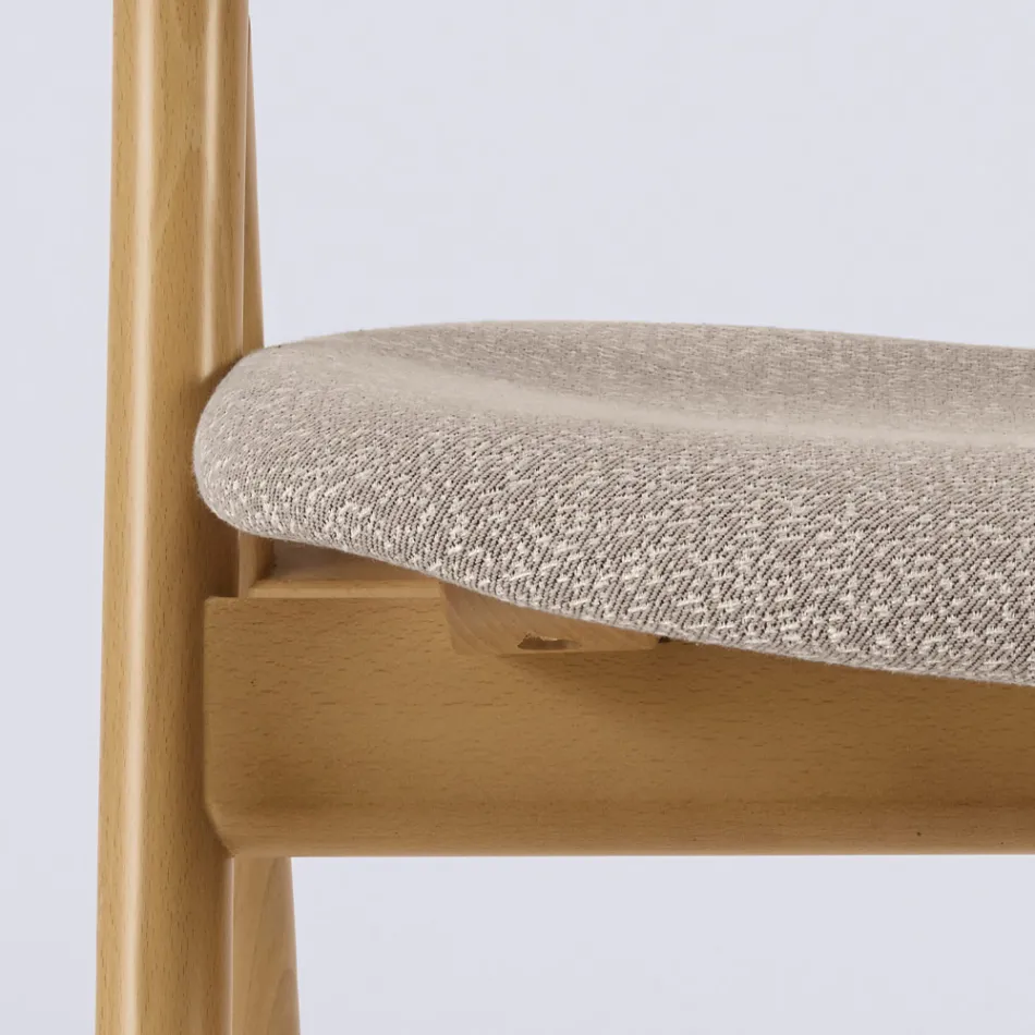 Silla de salón moderna en diferentes tejidos con carcasa de madera - Wolter Viadurini