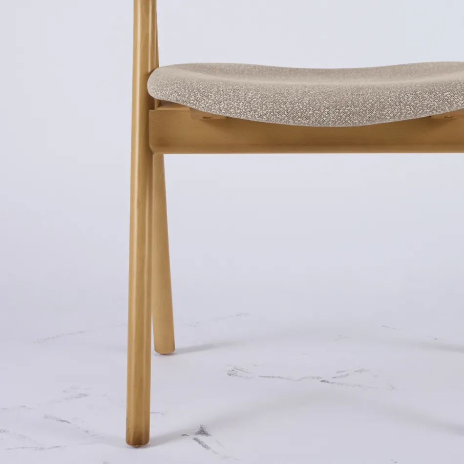 Silla de salón moderna en diferentes tejidos con carcasa de madera - Wolter Viadurini