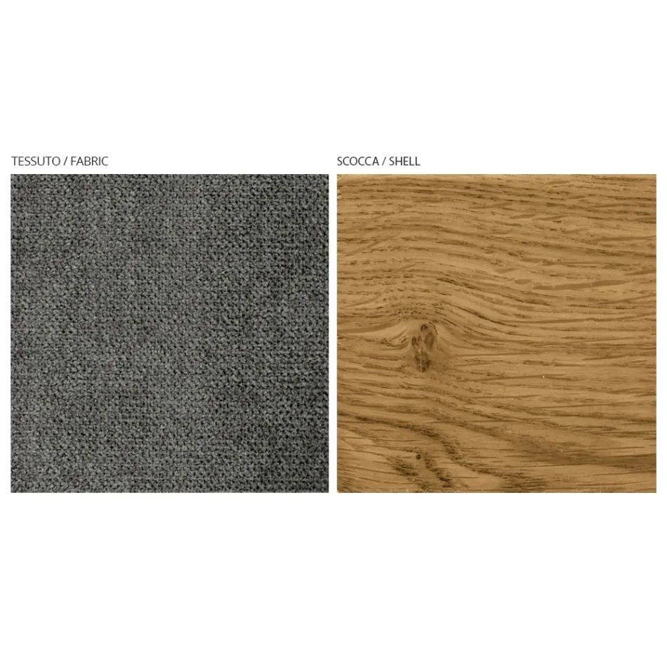 Silla de salón moderna en diferentes tejidos con carcasa de madera - Wolter Viadurini