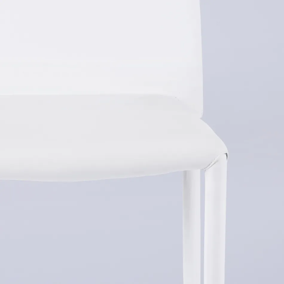 Silla de salón moderna en ecopiel y metal Made in Italy - Reka Viadurini