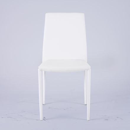 Silla de salón moderna en ecopiel y metal Made in Italy - Reka Viadurini