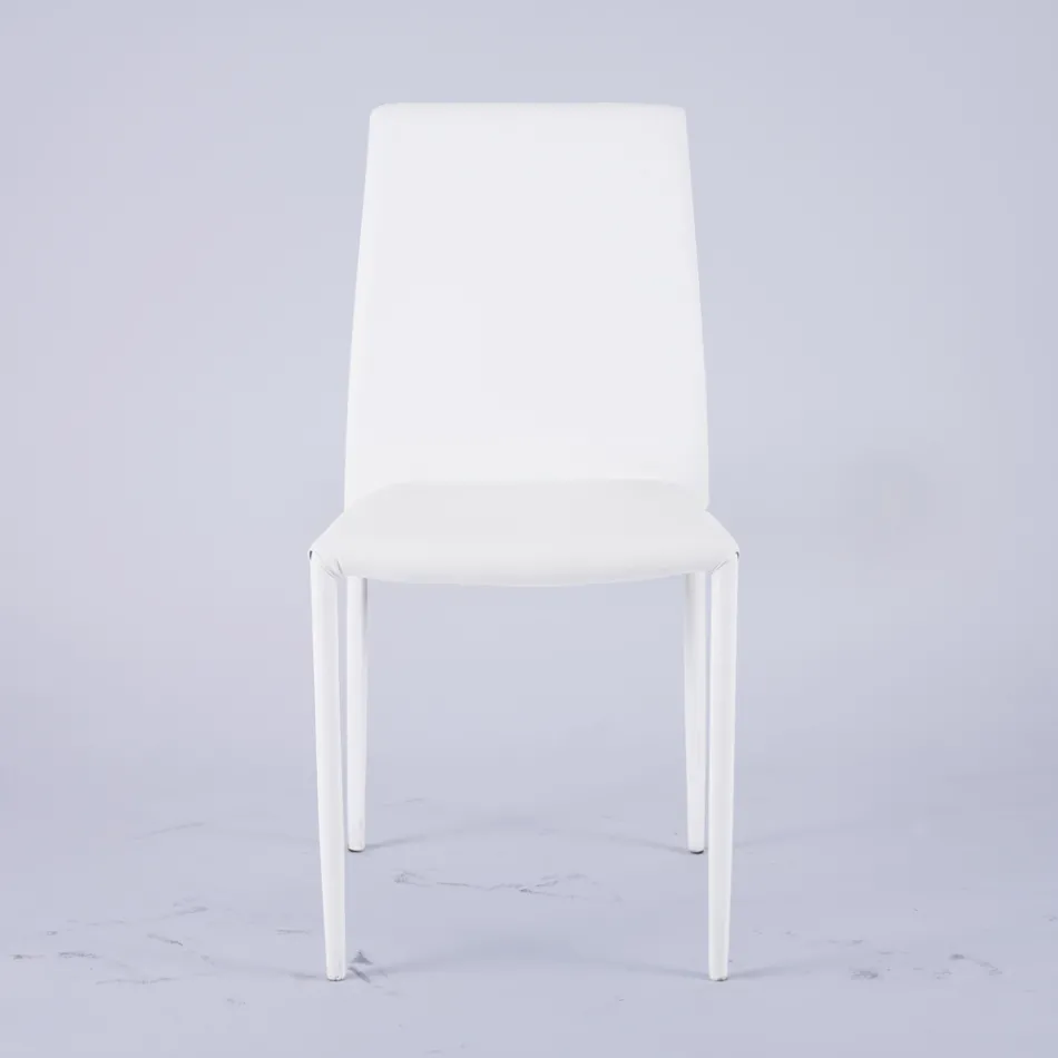 Silla de salón moderna en ecopiel y metal Made in Italy - Reka Viadurini