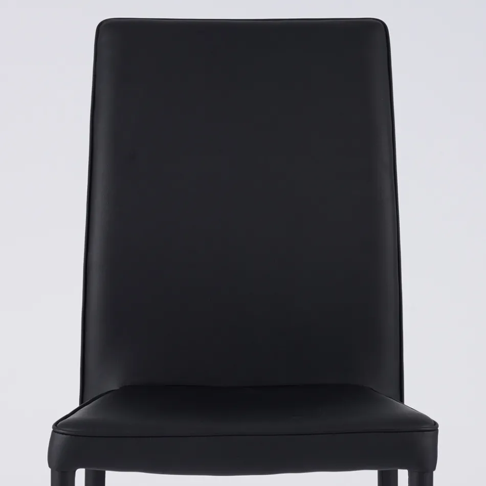 Silla de salón moderna en ecopiel y metal Made in Italy - Michaela Viadurini