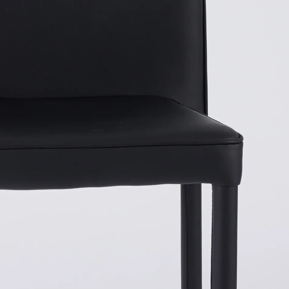 Silla de salón moderna en ecopiel y metal Made in Italy - Michaela Viadurini