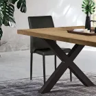 Silla de salón moderna en ecopiel y metal Made in Italy - Michaela Viadurini