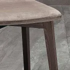 Silla Moderna de Elegante Diseño en Terciopelo Acolchado y Madera - Scarat Viadurini