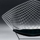 Silla de acero moderna con asiento de cuero de lujo Made in Italy - Beniamino Viadurini