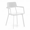 Silla moderna de madera con estructura de metal pintado, 4 piezas - Habibi