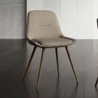 Silla moderna de metal y tela antimanchas en gris paloma o antracita - Canova Viadurini