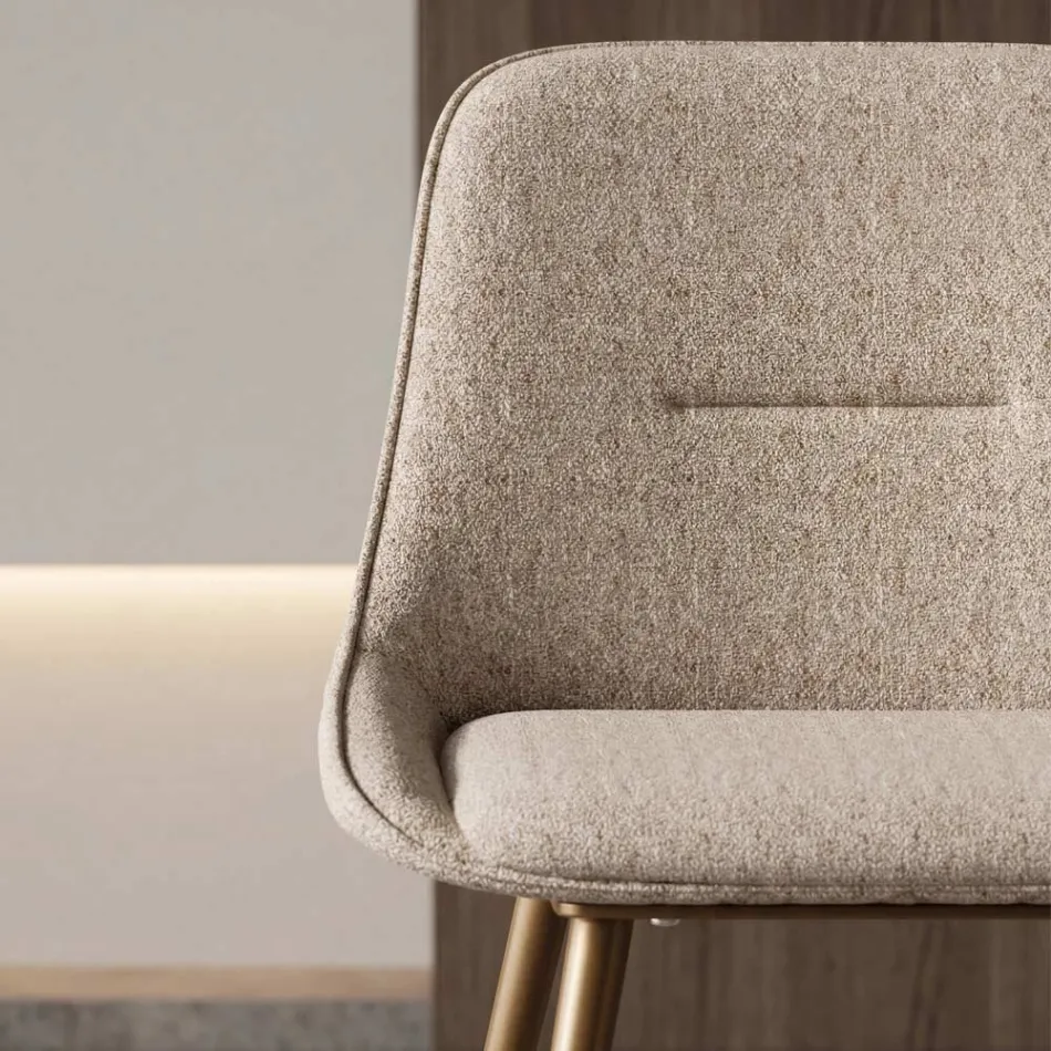 Silla moderna de metal y tela antimanchas en gris paloma o antracita - Canova Viadurini