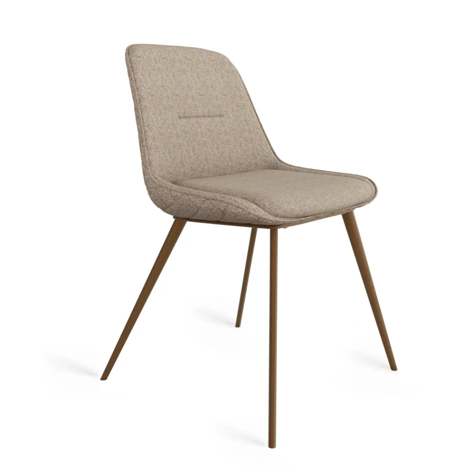 Silla moderna de metal y tela antimanchas en gris paloma o antracita - Canova Viadurini